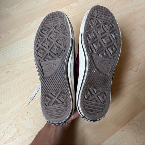 Converse One Star Mens Size 7 Shoes Burgandy Shiny Ankle Height Bowling - Picture 5 of 8